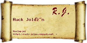 Ruck Jolán névjegykártya