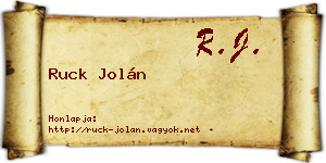 Ruck Jolán névjegykártya